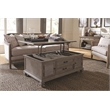 Bowery Hill Traditional Lift Top Storage Cocktail Table w/Casters