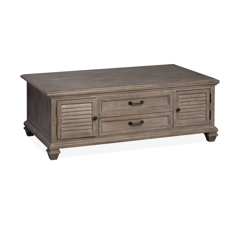 Bowery Hill Traditional Lift Top Storage Cocktail Table w/Casters