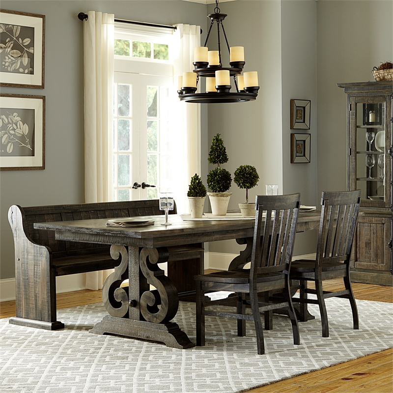 Bowery Hill Wood Traditional Rectangular Dining Table in Chocolate