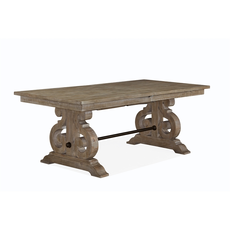 Bowery Hill Wood Traditional Rectangular Dining Table in Gray Finish