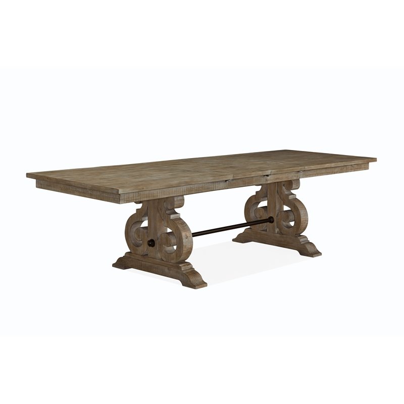 Bowery Hill Wood Traditional Rectangular Dining Table in Gray Finish