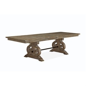 Bowery Hill Wood Traditional Rectangular Dining Table in Gray Finish