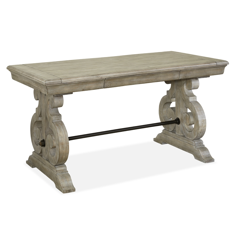 Bowery Hill Wood European Traditional Writing Desk in Gray Finish