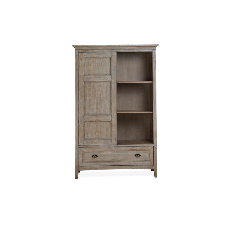 Bowery Hill Traditional Wood Chest with Door and Dovetaile Drawers in Brown