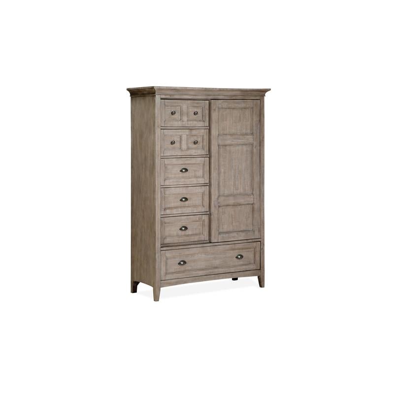 Bowery Hill Traditional Wood Chest with Door and Dovetaile Drawers in Brown