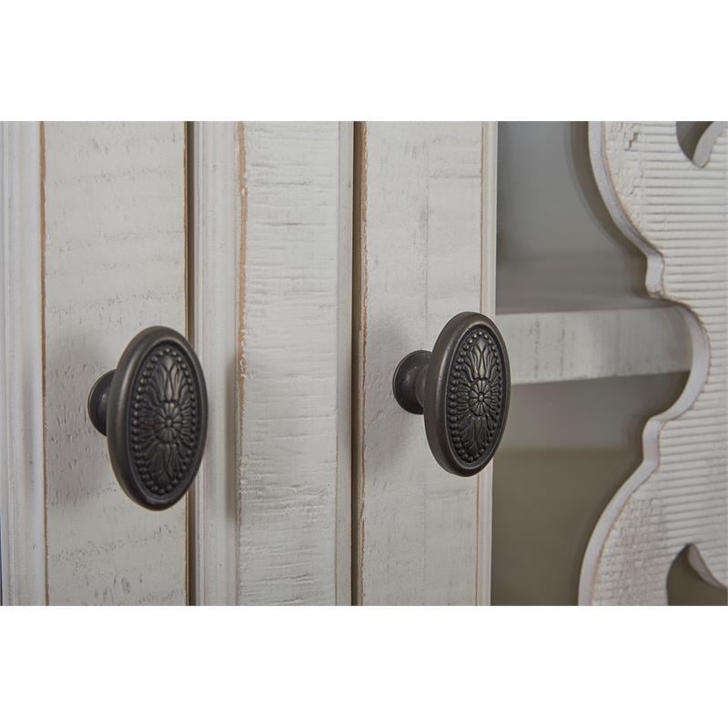 Bowery Hill Solid Pine Wood Traditional Server in White Finish
