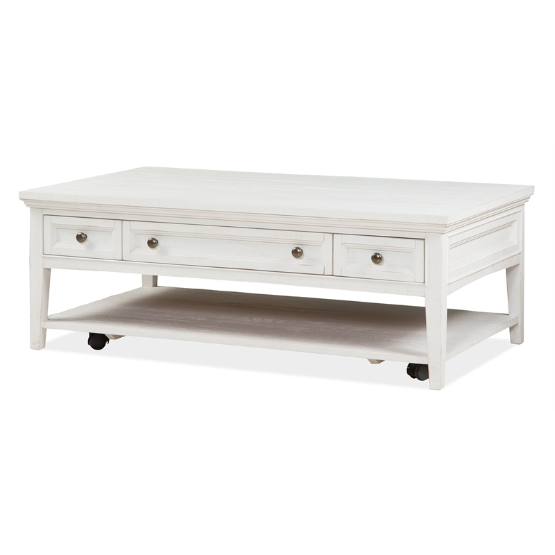 Bowery Hill Transitional Rectangular Cocktail Table w/Casters