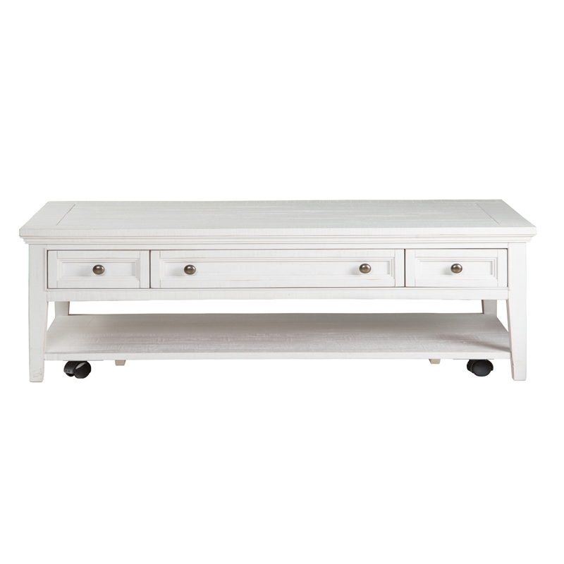 Bowery Hill Transitional Rectangular Cocktail Table w/Casters