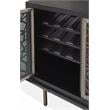 Bowery Hill Contemporary Wood Dining Server with 3 Glass Doors in Black