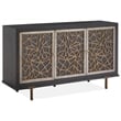 Bowery Hill Contemporary Wood Dining Server with 3 Glass Doors in Black