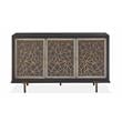 Bowery Hill Contemporary Wood Dining Server with 3 Glass Doors in Black