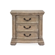 Bowery Hill Traditional Fawn Finish Wood 3-Drawer Nightstand