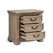 Bowery Hill Traditional Fawn Finish Wood 3-Drawer Nightstand