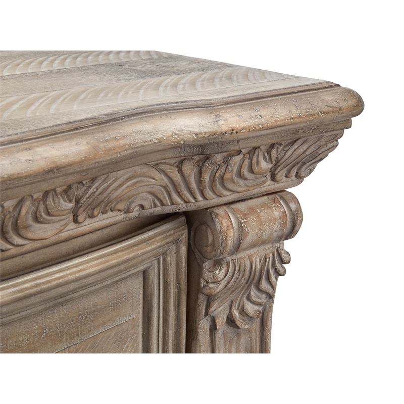 Bowery Hill Traditional Fawn Finish Wood 3-Drawer Nightstand