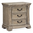 Bowery Hill Traditional Fawn Finish Wood 3-Drawer Nightstand