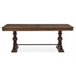 Bowery Hill Transitional Brown Extendable Trestle Dining Table