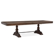 Bowery Hill Transitional Brown Extendable Trestle Dining Table