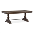 Bowery Hill Transitional Brown Extendable Trestle Dining Table