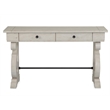Bowery Hill Traditional Alabaster Rectangular Sofa Table in Cream