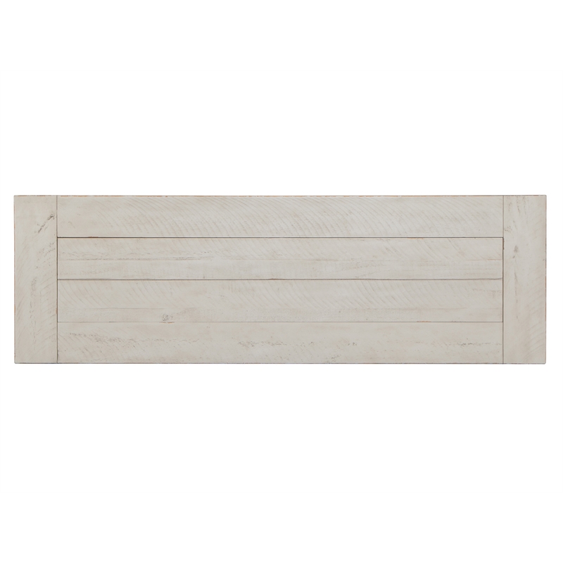 Bowery Hill Traditional Alabaster Rectangular Sofa Table in Cream