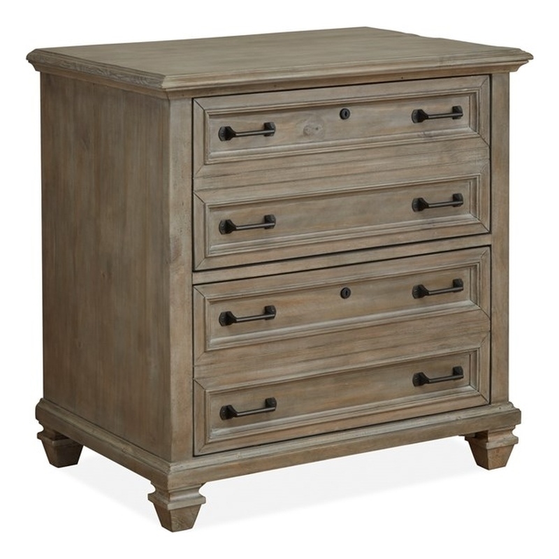 Bowery Hill Traditional Dovetail Wood Lateral File Cabinet in Gray