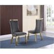 Bowery Hill Clear Glass 9pc Dining Set with Gold Stainless Steel and 8 Chairs