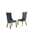 Bowery Hill Clear Glass 9pc Dining Set with Gold Stainless Steel and 8 Chairs