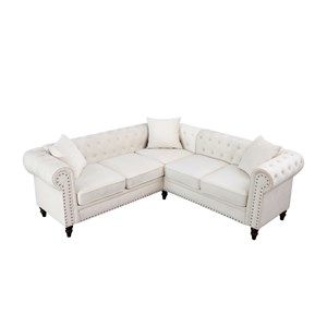 Bowery Hill 2-piece Microfiber Living Room Sofa Set In White