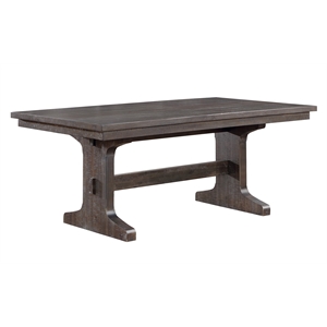 Bowery Hill Traditional Rustic Brown Wood Fixed Dining Table
