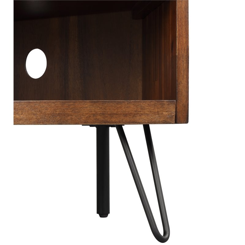 Bowery Hill Acacia Wood Corner Media Stand for TVs up to 41