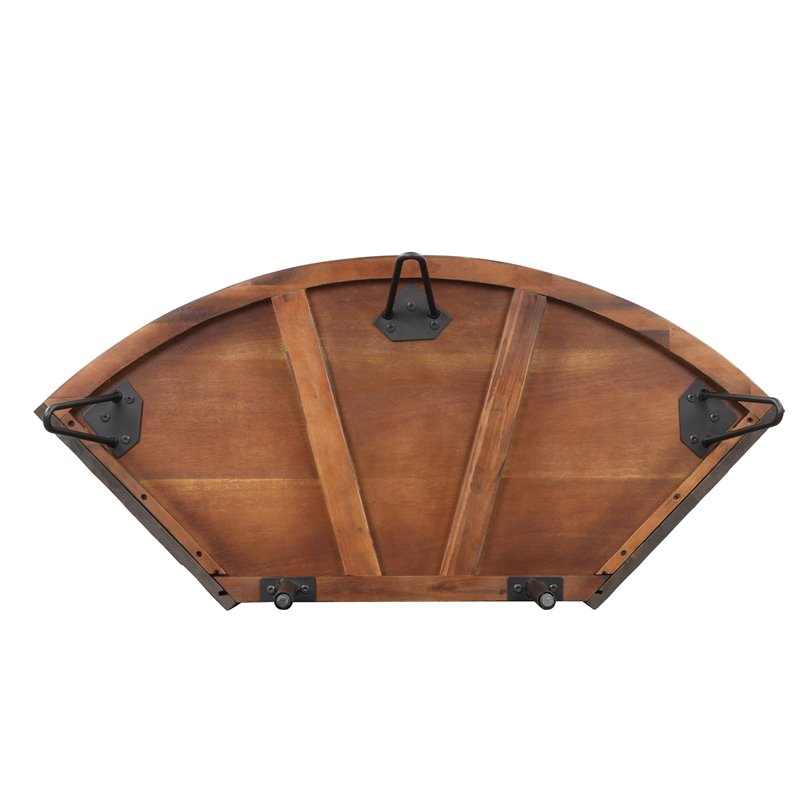 Bowery Hill Acacia Wood Corner Media Stand for TVs up to 41