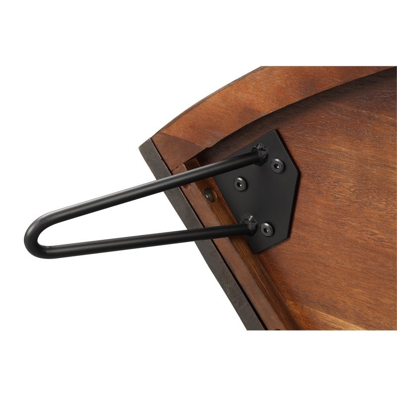 Bowery Hill Acacia Wood Corner Media Stand for TVs up to 41