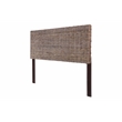 Bowery Hill Coastal Rattan/Wood King Headboard in Gray Finish