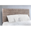 Bowery Hill Coastal Rattan/Wood King Headboard in Gray Finish