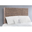 Bowery Hill Coastal Rattan/Wood Queen Headboard in Gray Finish