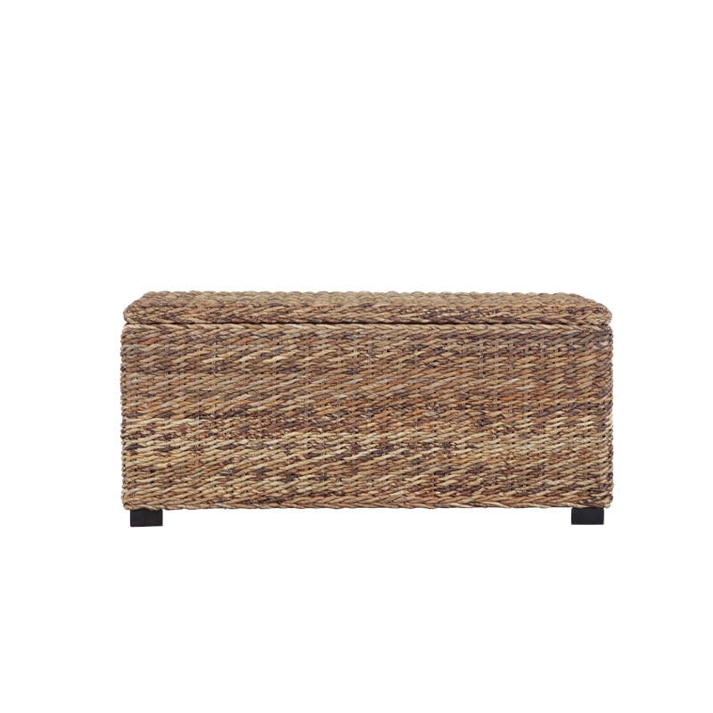 Bowery Hill Contemporary Woven Banana Leaf Storage Trunk in Natural
