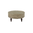 Bowery Hill Contemporary Round Rattan Coffee Table in Natural