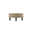 Bowery Hill Contemporary Round Rattan Coffee Table in Natural