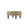 Bowery Hill Contemporary Round Rattan Coffee Table in Natural