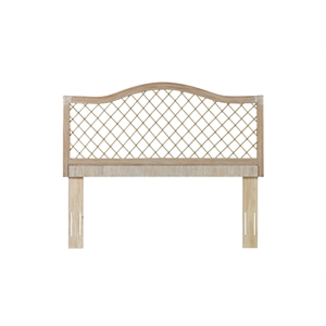 Bowery Hill Contemporary Handwoven Rattan Headboard in Natural