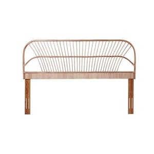 Bowery Hill Contemporary Handwoven Rattan Headboard in Natural