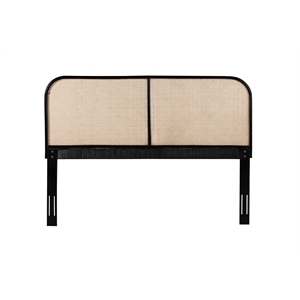 Bowery Hill Contemporary Cane and Teak Rattan Headboard in Natural