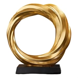 Bowery Hill Modern Gold Resin Circle Sculpture Elegant Decor