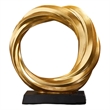 Bowery Hill Modern Gold Resin Circle Sculpture Elegant Decor