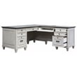 Bowery Hill Set of 2 L-Desk and Return Writing Table & Lateral Filing Cabinet
