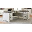 Bowery Hill Set of 2 L-Desk and Return Writing Table & Lateral Filing Cabinet
