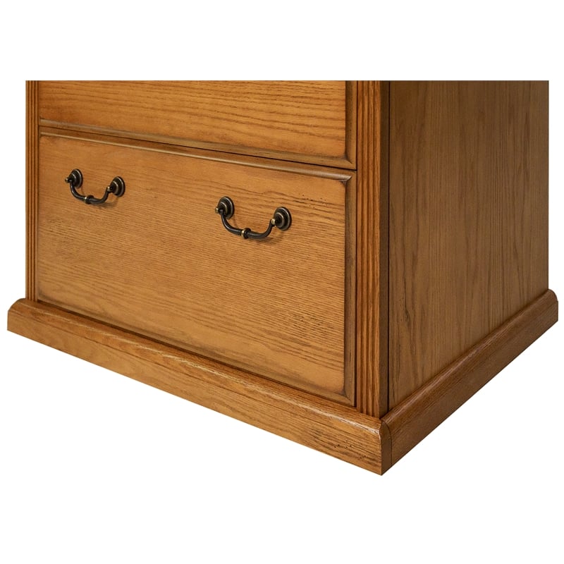 Bowery Hill 2 Drawers Traditional Wood Lateral Filing Cabinet in Natural