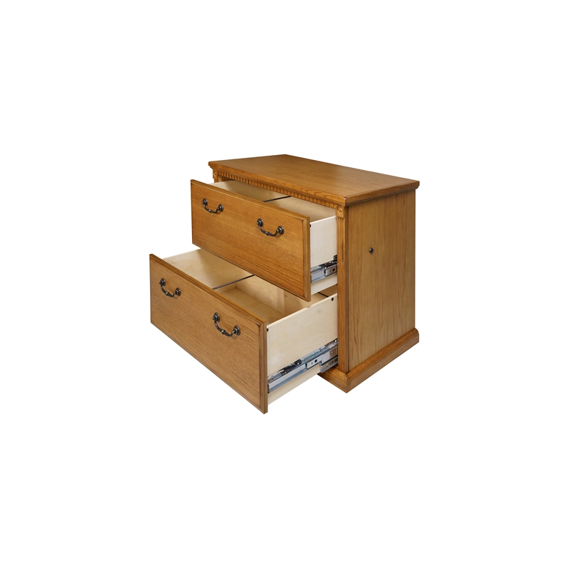 Bowery Hill 2 Drawers Traditional Wood Lateral Filing Cabinet in Natural