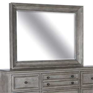Bowery Hill Contemporary Wood Landscape Mirror in Dovetail Gray
