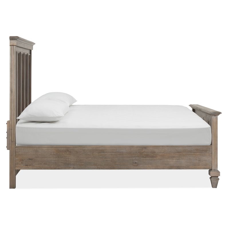 Bowery Hill Traditional Wood Queen Panel Bed in Dovetail Gray